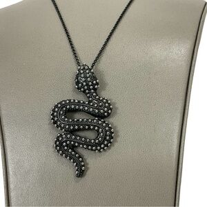 Black Snake Pendant Necklace